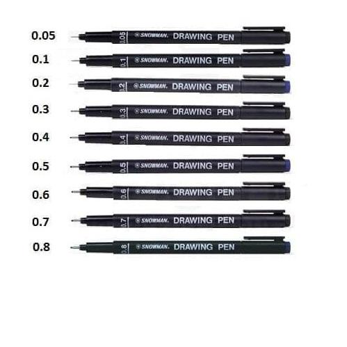 

⁂ ECER DRAWING PEN SNOWMAN BLACK/ DRAWING PEN HITAM ㅅ