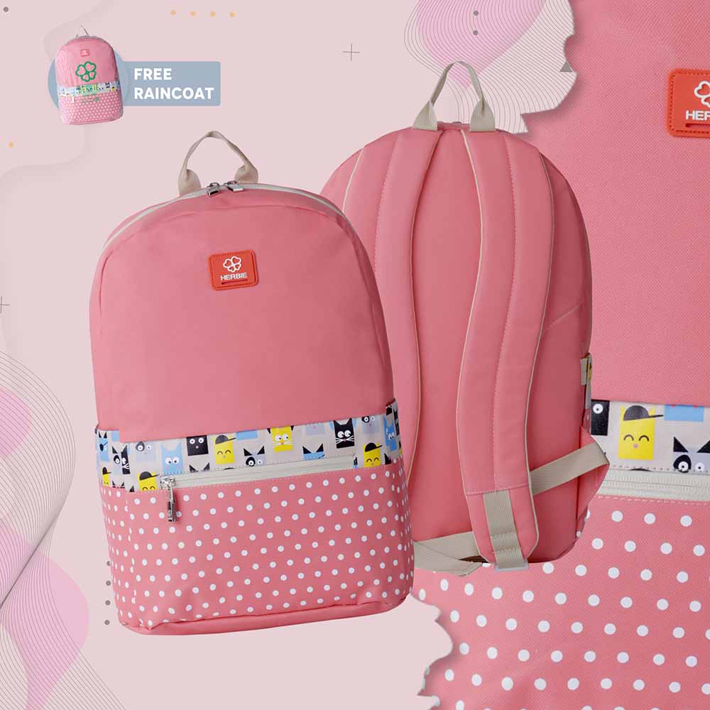 Tas Wanita Herbie Ransel Cewek Tas Backpack Wanita Free Raincoat Tas HERBIE ORIGINAL