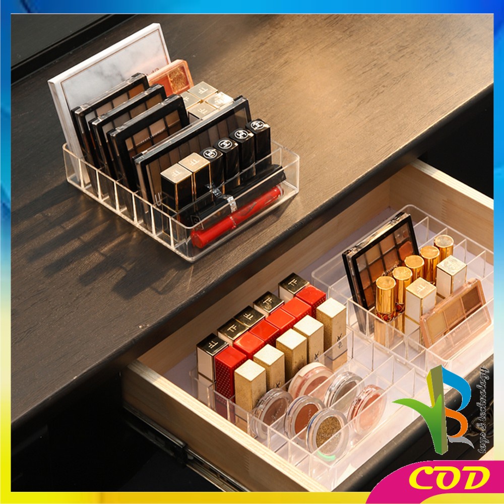 RB-K41 K44 Rak Akrilik Kosmetik 7 Grid Cosmetic Organizer / Tempat Penyimpanan Make Up Kosmetik