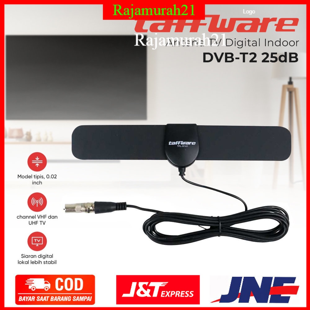Taffware Antena TV Digital Indoor DVB-T2 25dB - TFL-D141 - Black - 7RNA08BK