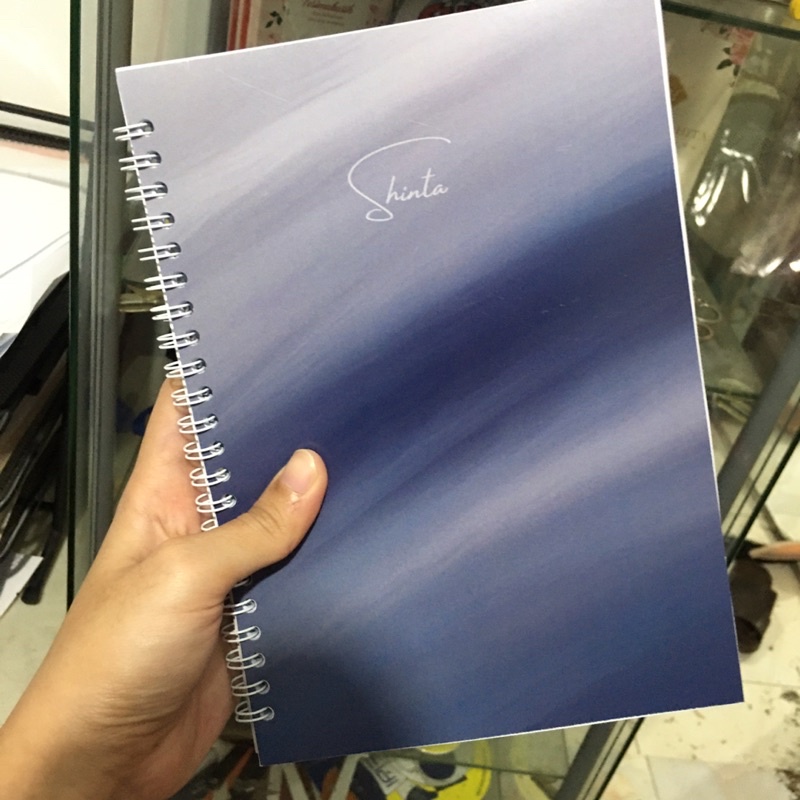 

Buku custom anime ukuran a4 a5 a6 softcover bergaris polos dotted grid