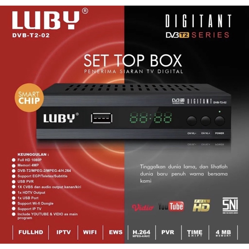 SET TOP BOX LUBY t2 02
