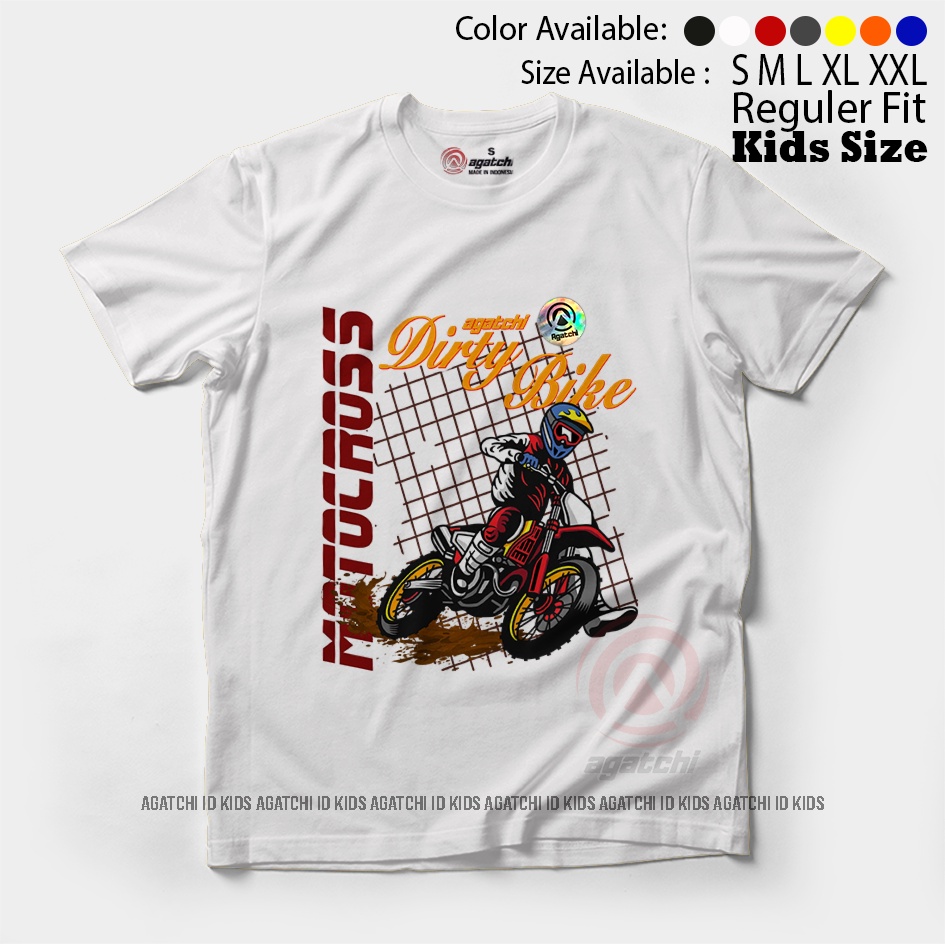 Baju Kaos Atasan Anak Laki - Laki Agatchi Motif Motorcross V2