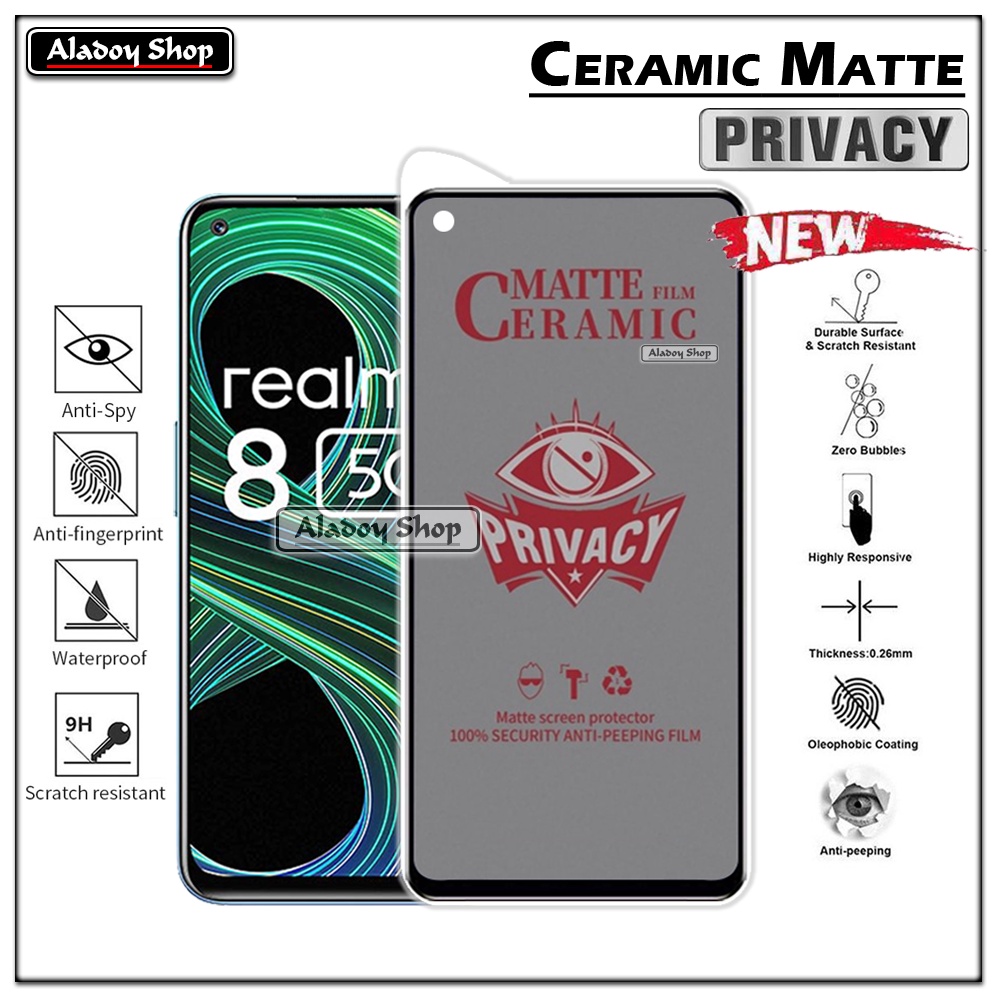 PAKET 2IN1 Anti Gores Privacy Realme 8 5G+ Tempered Glass Kamera