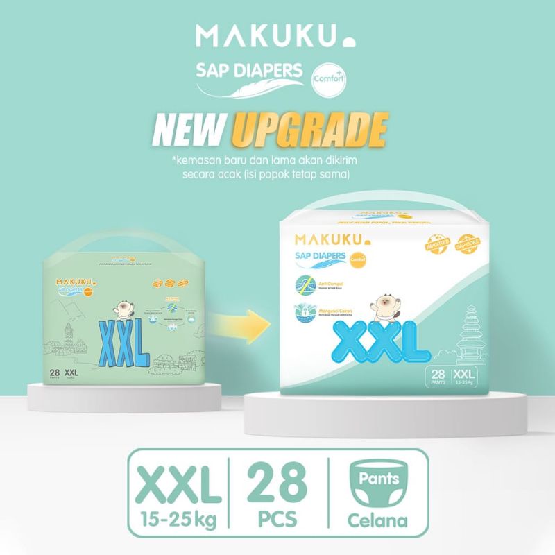 MAKUKU SAP Diapers Comfort+ Pants XXL28 | Popok Bayi Celana