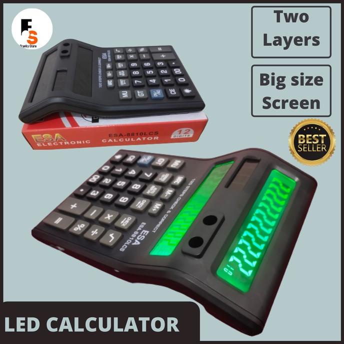 

Esa Kalkulator Admin Dagang 12 Digit 2 Layar LED nyala Besar