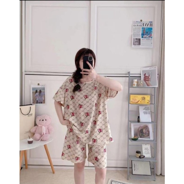 BAJU TIDUR WANITA STELAN HOTPANTS IMPORT SPANDEK MOTIF KARAKTER MURAH