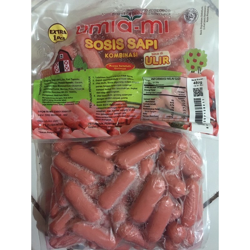 

Umiami sosis sapi kombinasi bisa di ulir 450 gram, isi 50 pcs