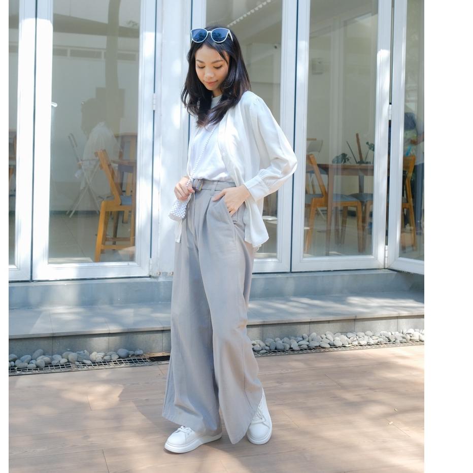 Mayoutfit Alanish Pants | Celana Kulot Wanita Linen Dengan Sabuk