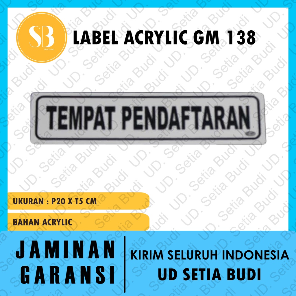 Label GM Kecil Tempat Pendaftaran LK 138