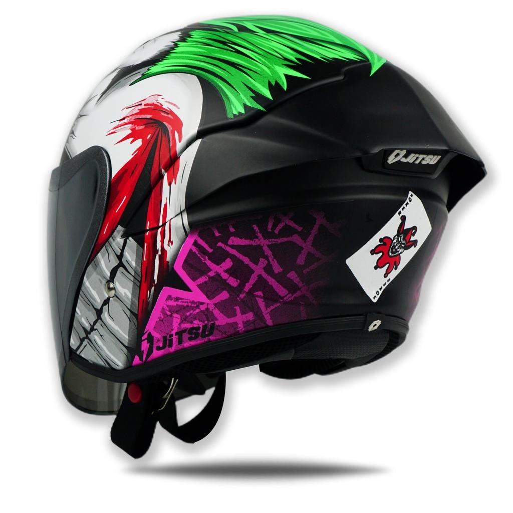 Jitsu Helm Half Face Joker Hitam Doff