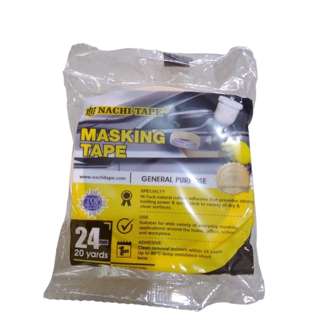 

MASKING TAPE merk “NACHI TAPE“ ukuran 1 in （lakban kertas）