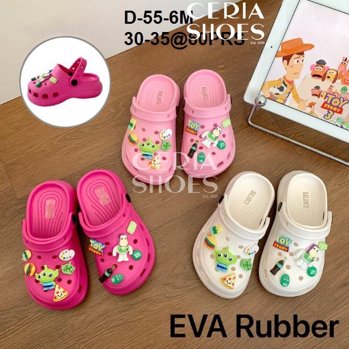 EVA UKURAN ANAK Sandal Baim Anak Toy Story Import Cewe Cowo Bahan Spons Karet Ringan Elastis Empuk Sol Anti Slip BALANCE D55-TOY