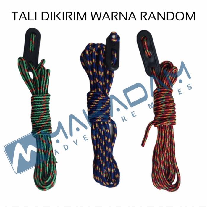PAKET TALI FLYSHEET TENDA STOPPER GUYLINE / PAKET TALI FLYSHEET TENDA STOPPER FREE ONGKIR