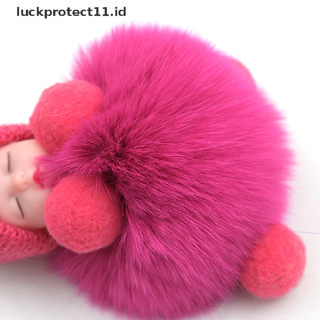 /Fashion Hot//// Pompom Tidur Bayi Gantungan Kunci Boneka Mewah Berbulu Lucu Gantungan Kunci.