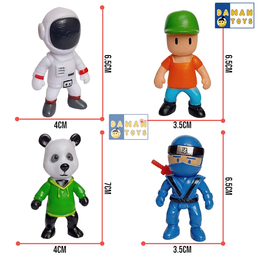 Mainan Pajangan Stumble Guys Astronaut Vaquero Pirate Dinosaur Leon Shark Mummy Gladiator Ninja Dragon Action Figure