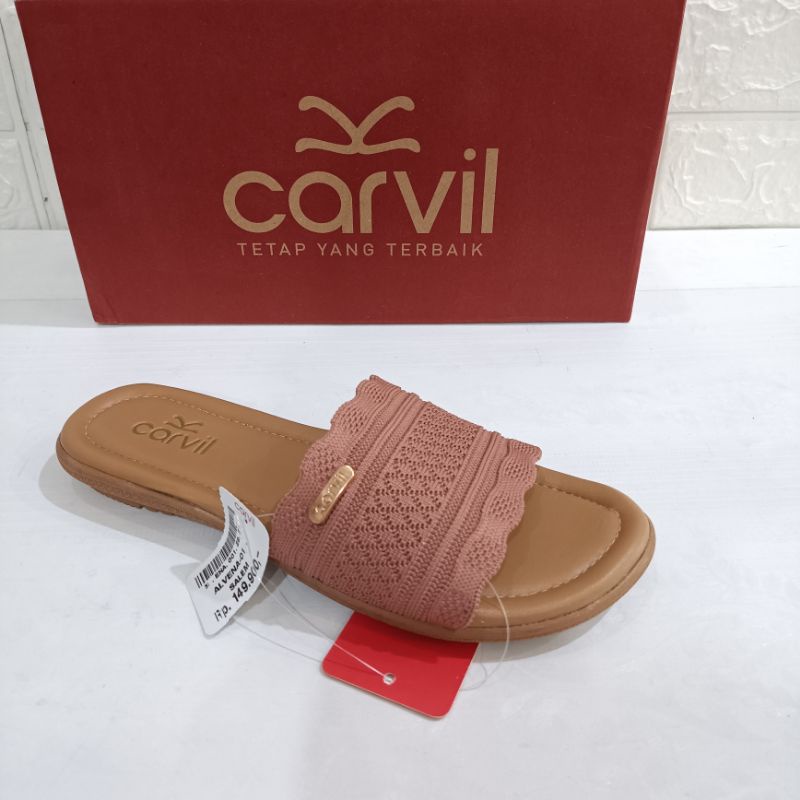 Sandal Flat Kokop untuk Perempuan Merk Carvil Tipe Alvena 01 L size 36-40 | Sandal Carvil Alvena 01 | Sandal Carvil Cewe Terbaru