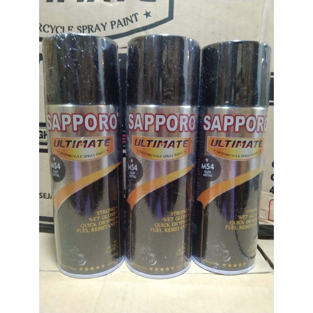 cat spray pilok pilox cat semprot sapporo ultimate saporo M54 gun metal Abu tua doff dof matte 400ml