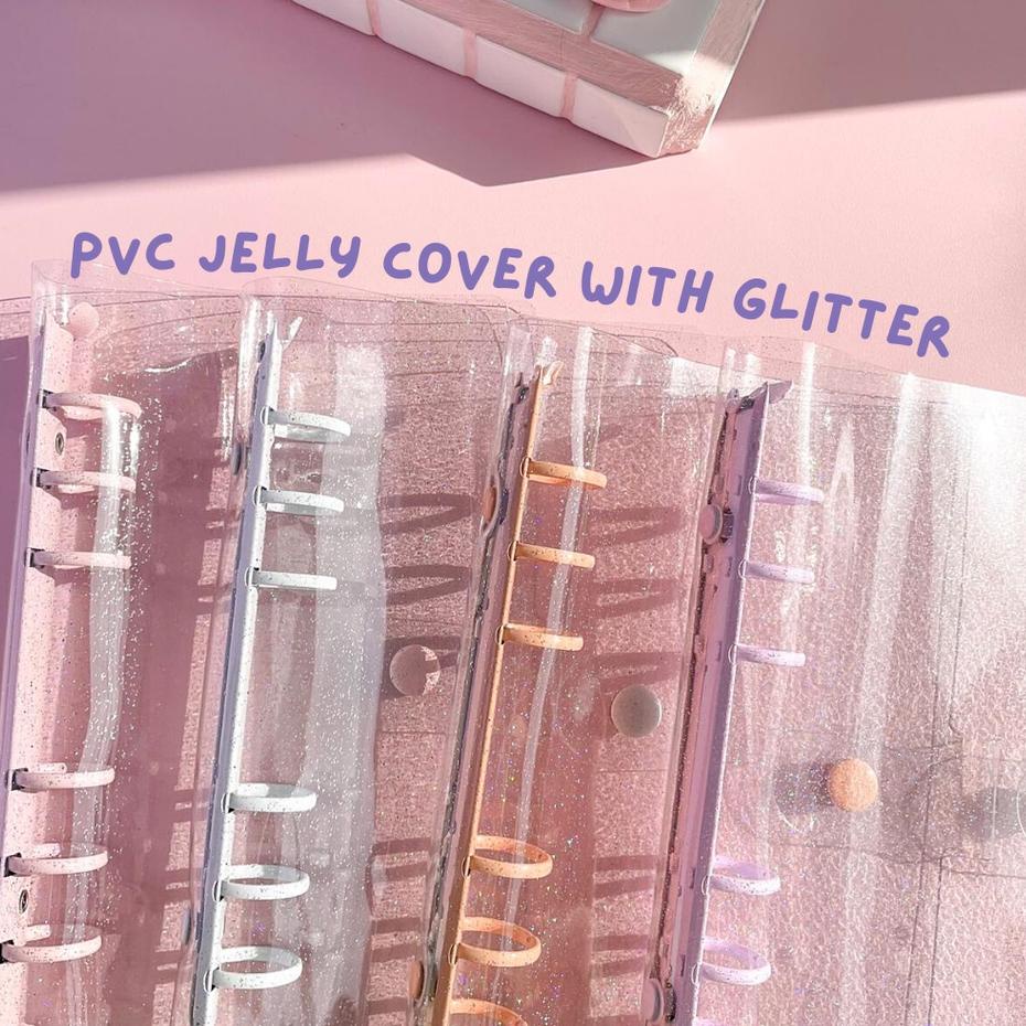 

Flash Sale A6 Size Binder Keuangan PVC Jelly Cover Case 6 Ring Warna 민