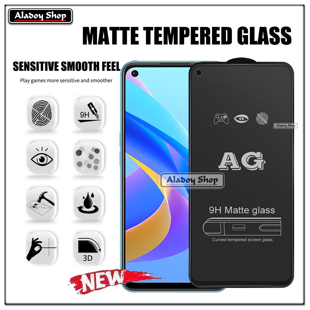 Paket 3IN1 Tempered Glass Layar Matte Anti Glare Oppo A76 Free Tempered Glass Camera dan Skin Carbon