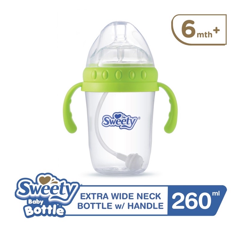(makassar) dot SWEETY baby bottle 260ml wide neck botol susu bayi/ Bayi dengan sedotan/ botol susu t
