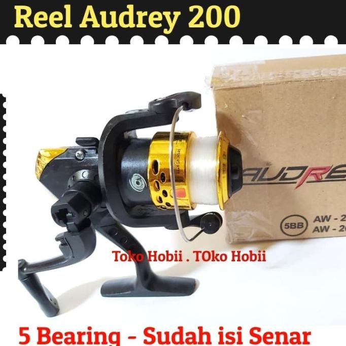 [Bayar DiTempat] Reel Alat Pancing Audrey 200 BONUS Senar 5 Bearing - Toko.Hobii