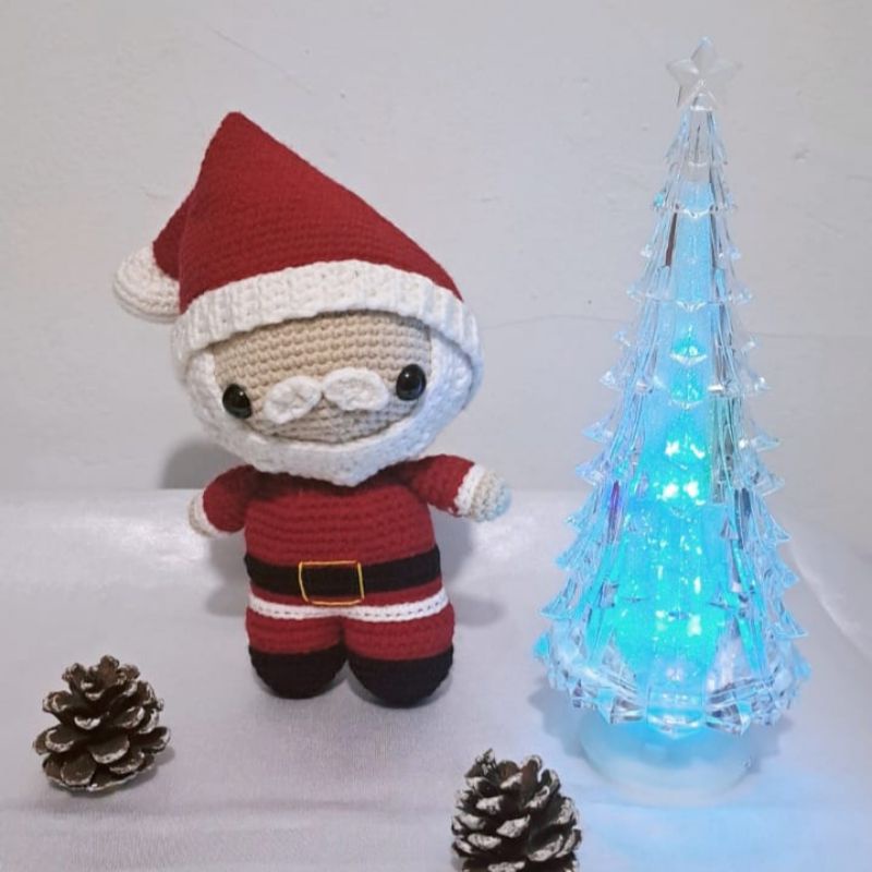 Boneka rajut Santa Claus / amigurumi / boneka natal / kado natal boneka rajut Santa claus