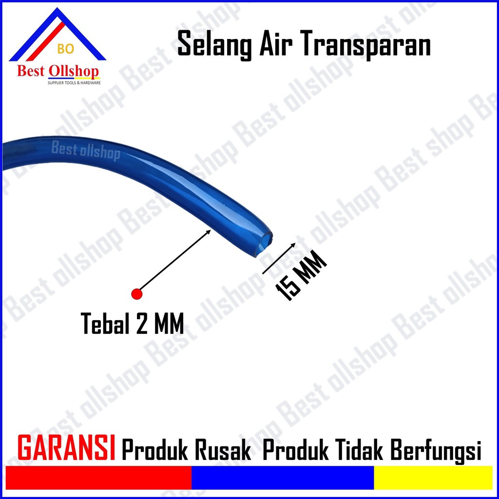Selang Air Siram Taman Tanaman Cuci Motor Mobil Transparan Tebal Murah / Selang Air Transparan Transparant 1/2 5/8 Inch Permeter Tebal