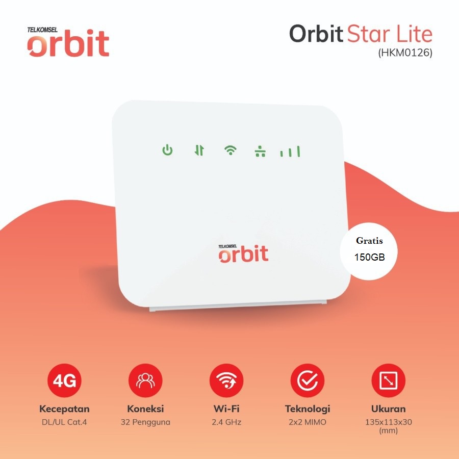 Orbit HKM0126 Router 4G LTE Star Lite SIM Card N2