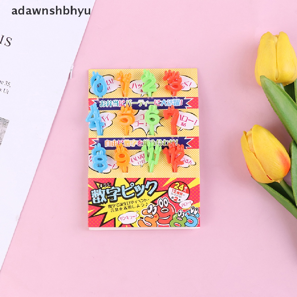 Adawnshbhyu 8/10 /24PCS Garpu Buah Mini Untuk Anak Tusuk Gigi Lunch Party Pick Dessert Fork ID