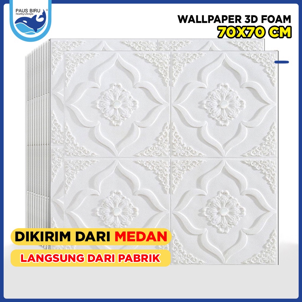 Paus Biru - Wallpaper 3D FOAM /Wallpaper Dinding 3D Motif Foam Batik More High Quality/Wallfoam 3D/w