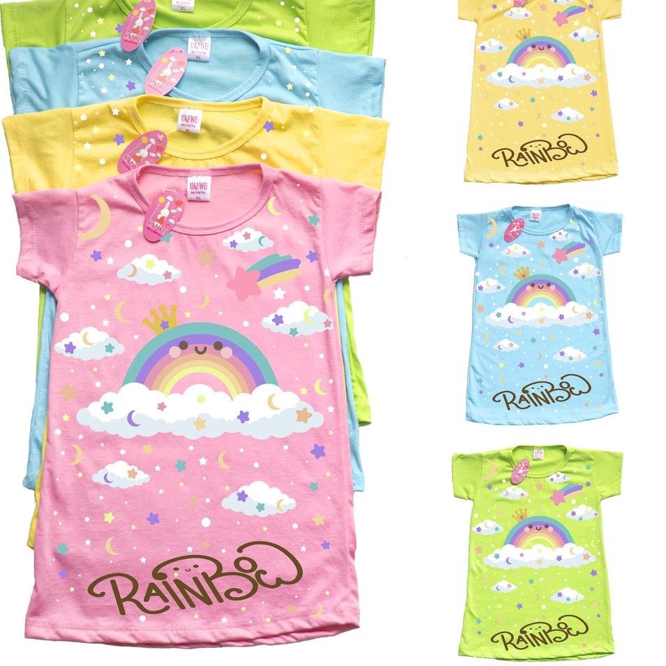 Daster Anak Bayi Perempuan Fullprint Rainbow/ Dress Anak Perempuan / Dress Bayi / Baju anak Perempua