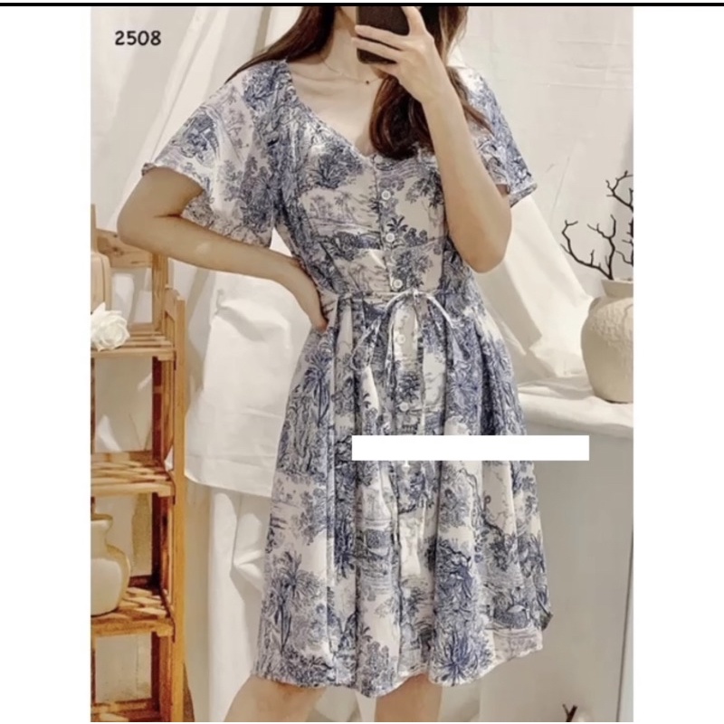 Diora dress / dress korean style / dress putih adem santai / dress pantai kancing casual summer