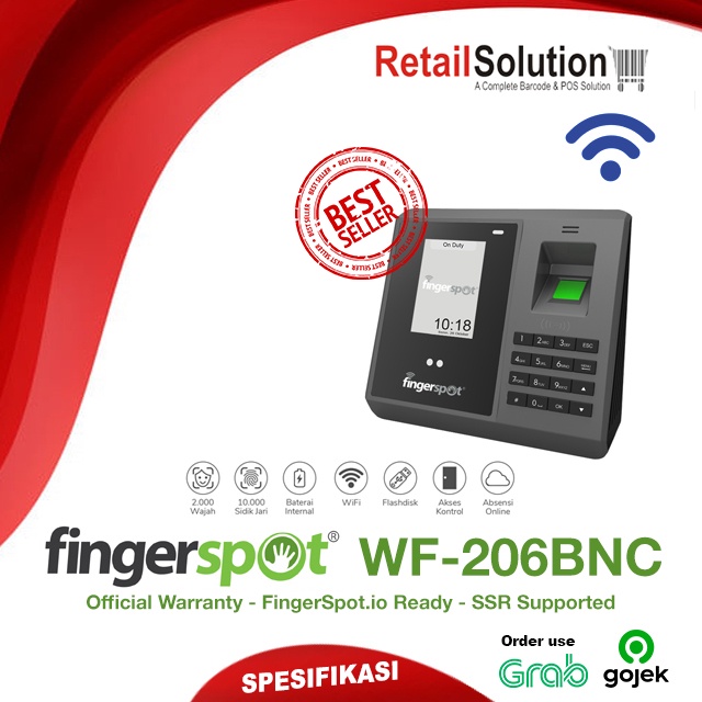 Mesin Absensi Fingerprint - Fingerspot Revo WF-206BNC / WF206 BNC