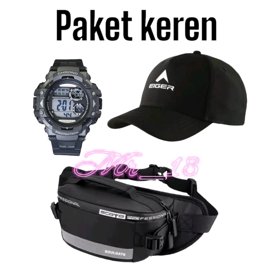 PAKET KEREN HEMAT 3 IN 1 TAS SALEMPANG PRIA GRATIS TOPI DISTRO GRATIS JAM TRENDY TALI CANVAS - TAS SALEMPANG PRIA - TAS SLINGBAG-TAS PINGGANG - JAM TALI CANVAS ANALOG - TOPI PRIA - TOPI DISTRO