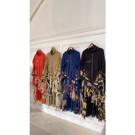 GAMIS SYAR'I SET KHIMAR ORI CERUTY MIX PRINTING MOTIF MARMER MEWAH KONDANGAN