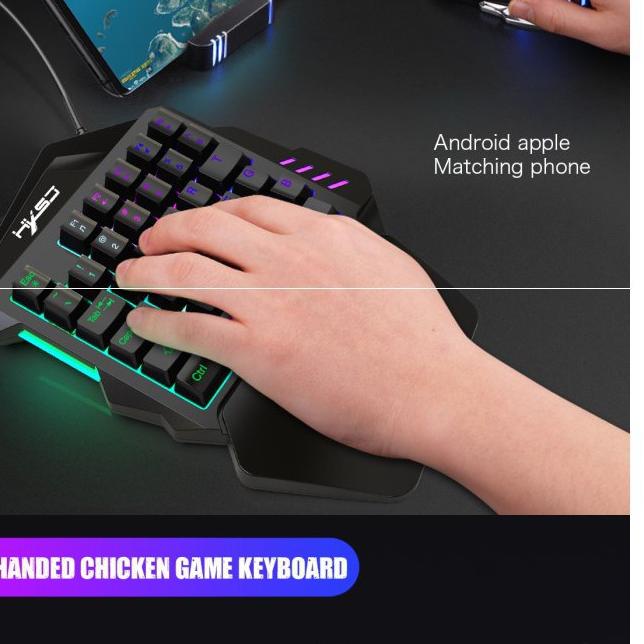 New Products UPUPIN Paket keyboard gaming dan Mouse/Single Hand Gaming RGB Keyboard dan mouse PUBG k