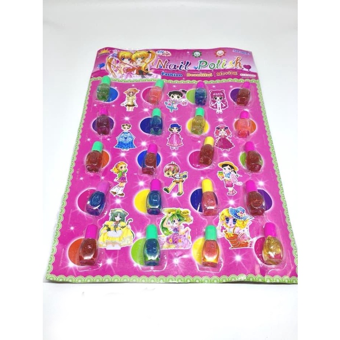 (1 Papan 20 Pcs) KUTEK ANAK / CAT KUKU MAINAN ANAK / KUTEX GLITER KIDS