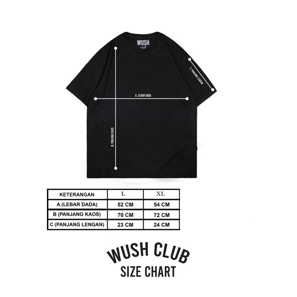 Baju Kaos Distro pria wanita Streetwear Premium Wush Club  WOMEN Tee