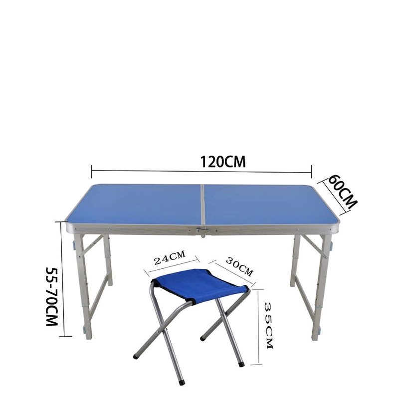 Meja Kursi Piknik Foldable Portable Aluminium - ALL-37 - Blue - OMTP7BBL