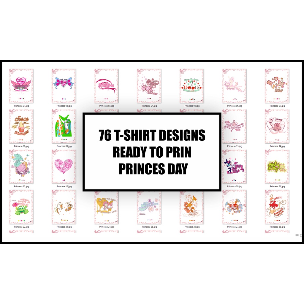 76 T-Shirt Designs Ready To Print Princes Day Coreldraw