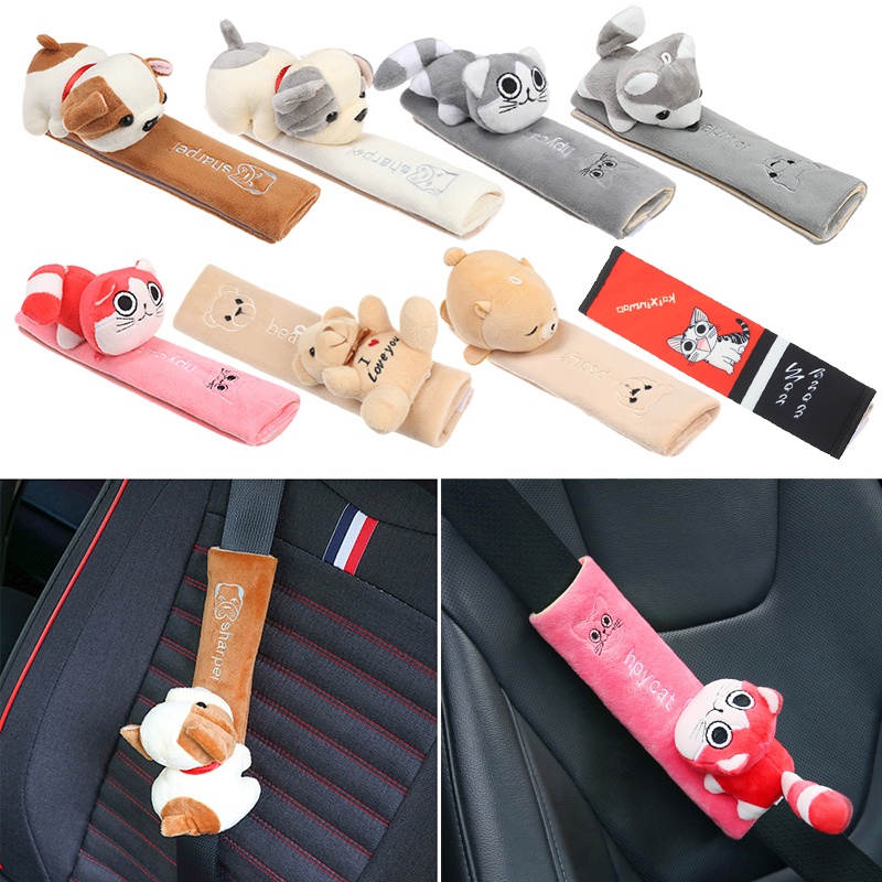 2buah Sabuk Pengaman Mobil Lembut Pelindung Bahu Kartun Lucu Pelindung Bahu Anak safety belt protector