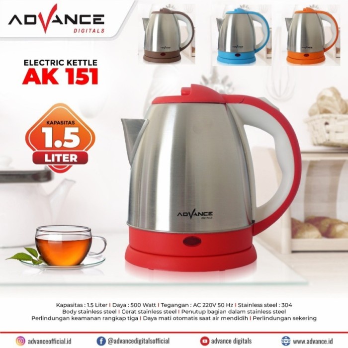 ADVANCE AK151 / AK-151 Electric Kettle Teko Listrik 1.5 liter