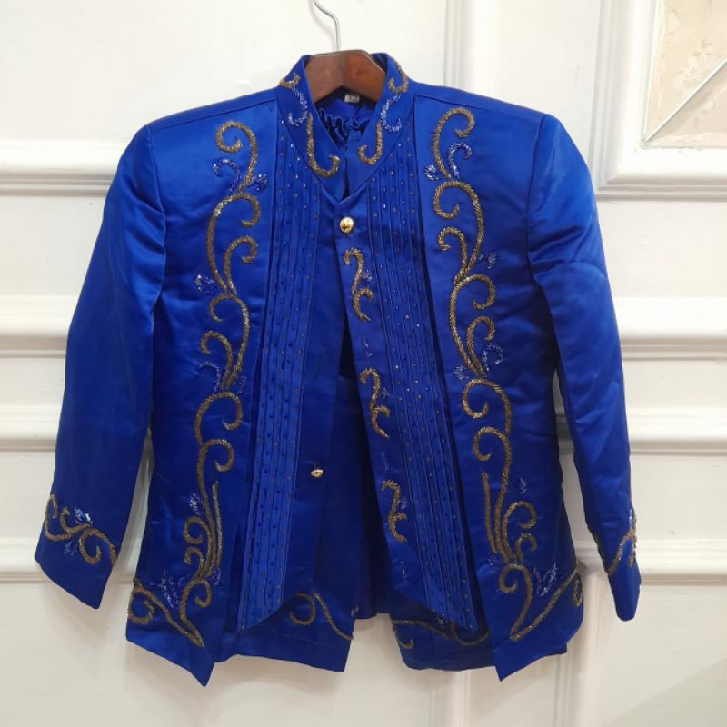 BESKAP ANAK PENGANTIN SUNAT PRELOVED BIRU ELEKTRIK MODEL ASHRAF