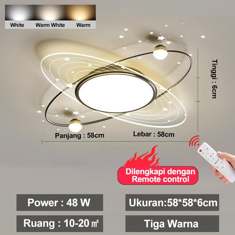 Golden LED Lampu Plafon LED 48Wat Warna Lampu Hias Bentuk Persegi Gaya Nordic Minimalis Untuk Dekorasi Ruang Tamu / Kamar Tidur