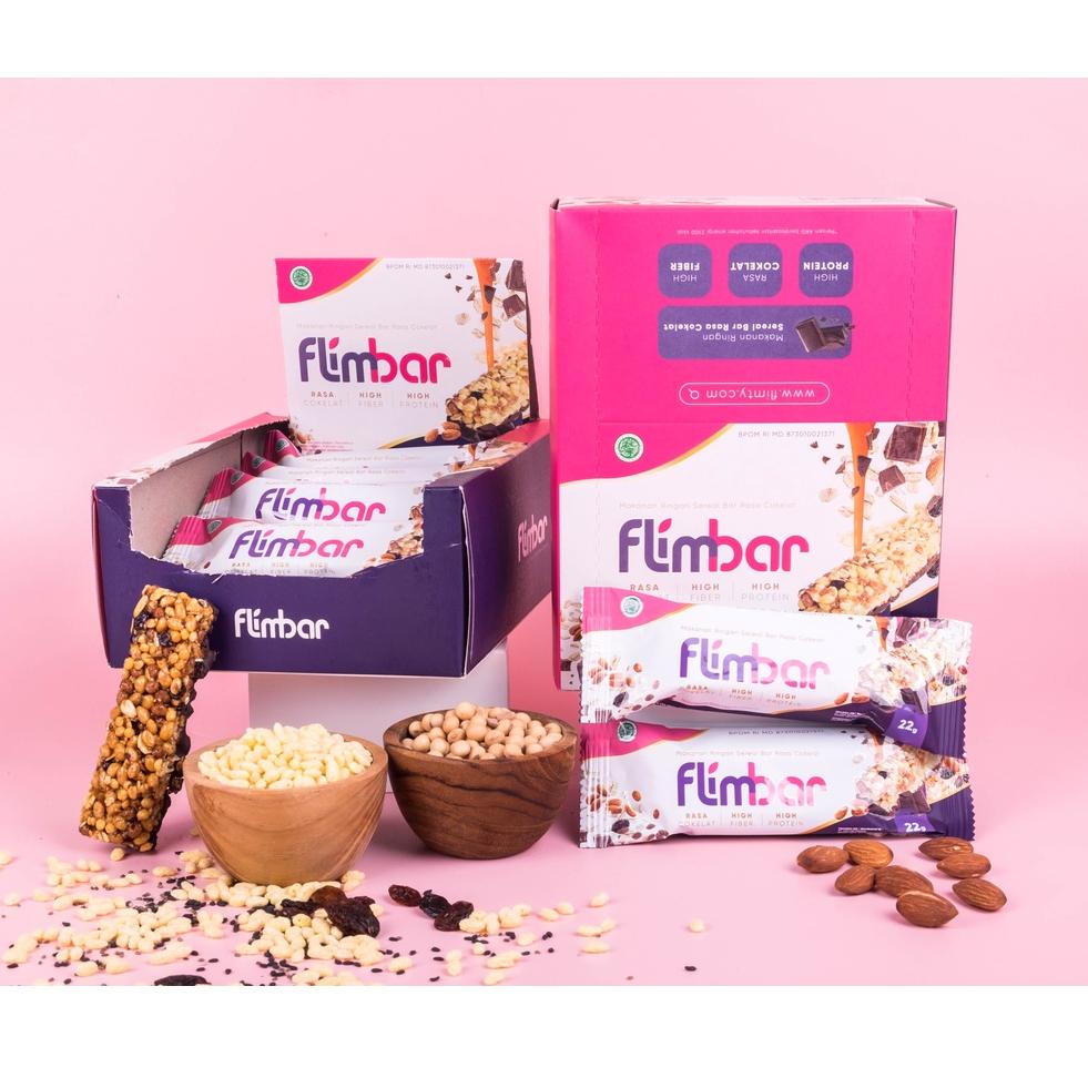 

☛Belanja di sini Flimbar (Snack Sehat) by Flimty - 1 Box (isi 12 Bar) - Coklat ...,,