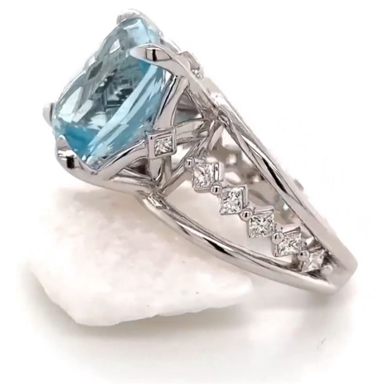 natural [BLUE TOPAZ SWISS WITH RING SILVER 925] emban cincin wanita ring perak silver 925 emas