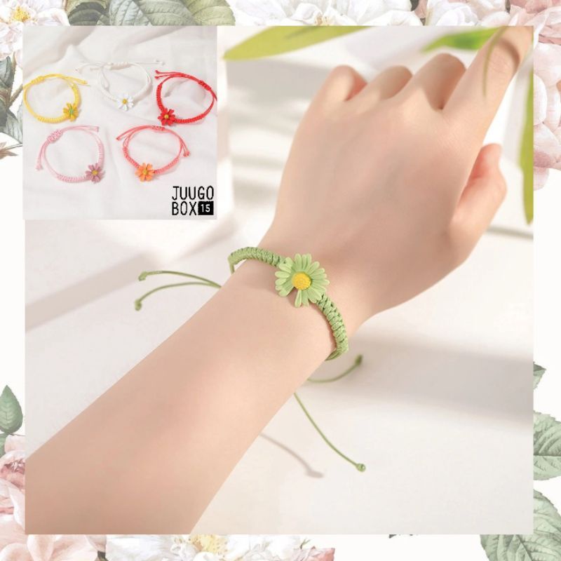 G6 - Gelang Tali Bunga Daisy Flower PMO Peaceminusone GD GDragon RED Korea Korean Style Bigbang