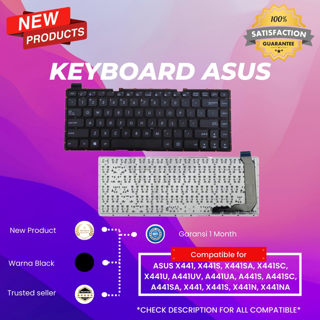 ORIGINAL Keyboard Laptop Asus X441 X441S X441U A441 X44SA