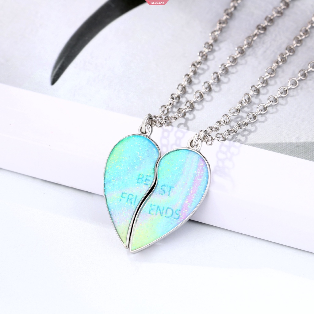 Fashion Sahabat Baru Penahan Hati Paduan Cinta magnet Menarik Pelangi Pasir Hisap drip Minyak Pasangan BFF Hadiah Kecil [ZXL]